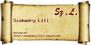 Szakmáry Lili névjegykártya